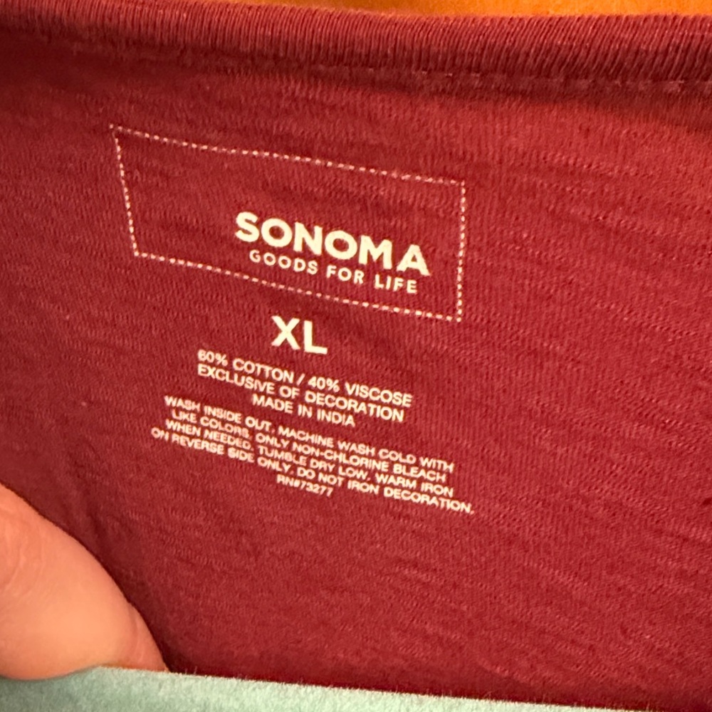 Sonoma Maroon Top with Embroidered Front - Picture 2 of 3